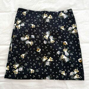 Loft Outlet Blue Floral A-Line Skirt - size 4
